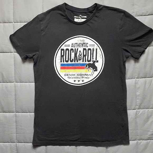 Rock & Roll Denim Unisex Graphic Tee  Retro Rodeo Design - Picture 1 of 6